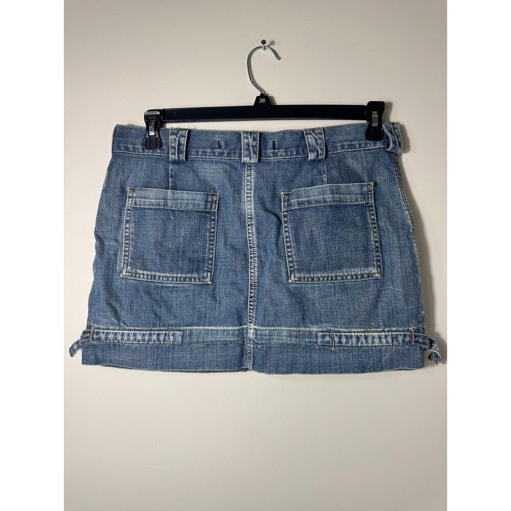 Vintage Y2K Express Mini Denim Cargo Jean Skirt Grunge Skater 8 - Picture 10 of 12